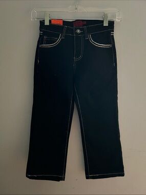 Boys' black jeans with embroidered threads